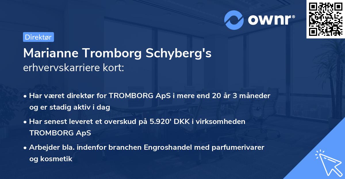 Marianne Tromborg Schyberg's erhvervskarriere kort