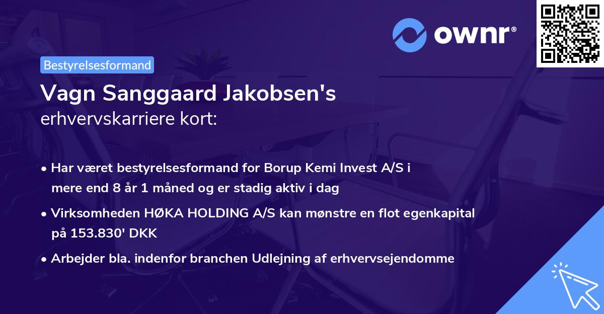 Vagn Sanggaard Jakobsen's erhvervskarriere kort