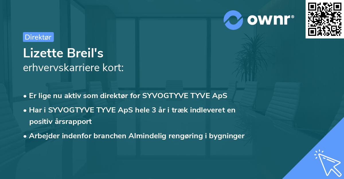 Lizette Breil's erhvervskarriere kort