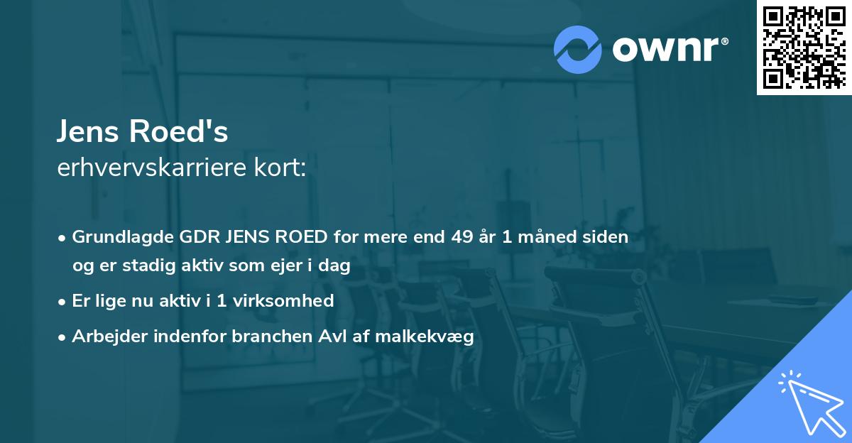 Jens Roed's erhvervskarriere kort