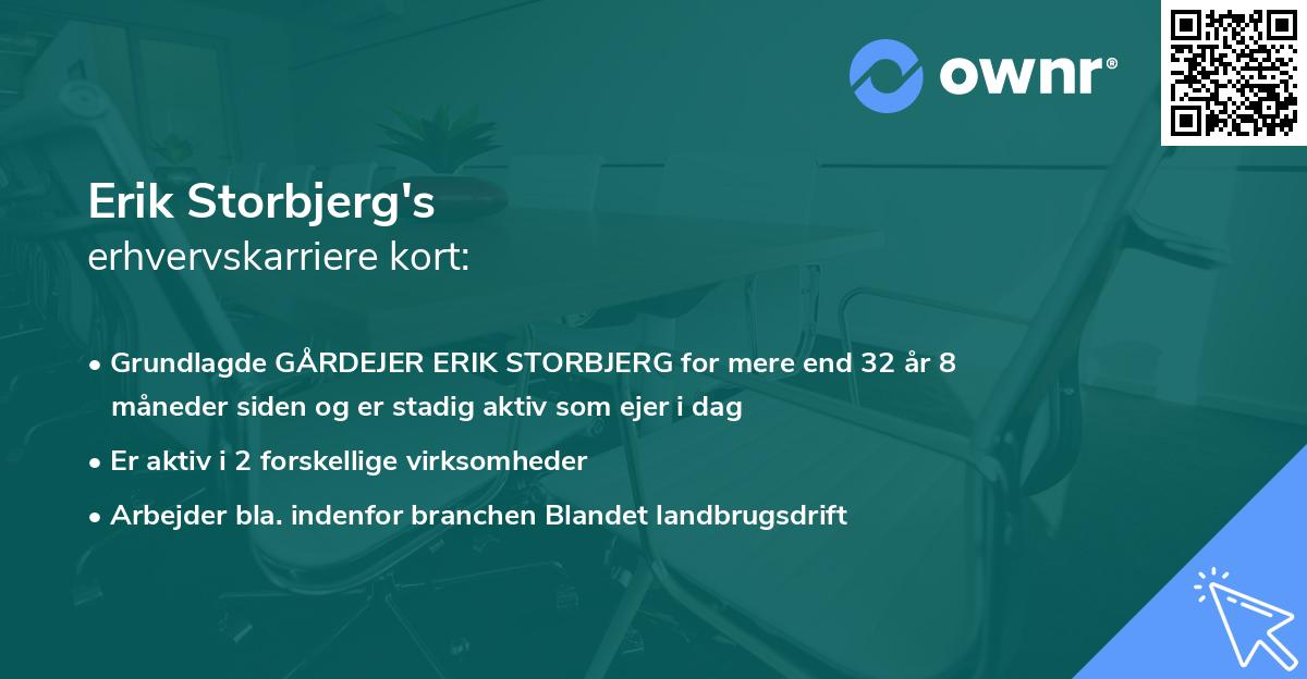 Erik Storbjerg's erhvervskarriere kort