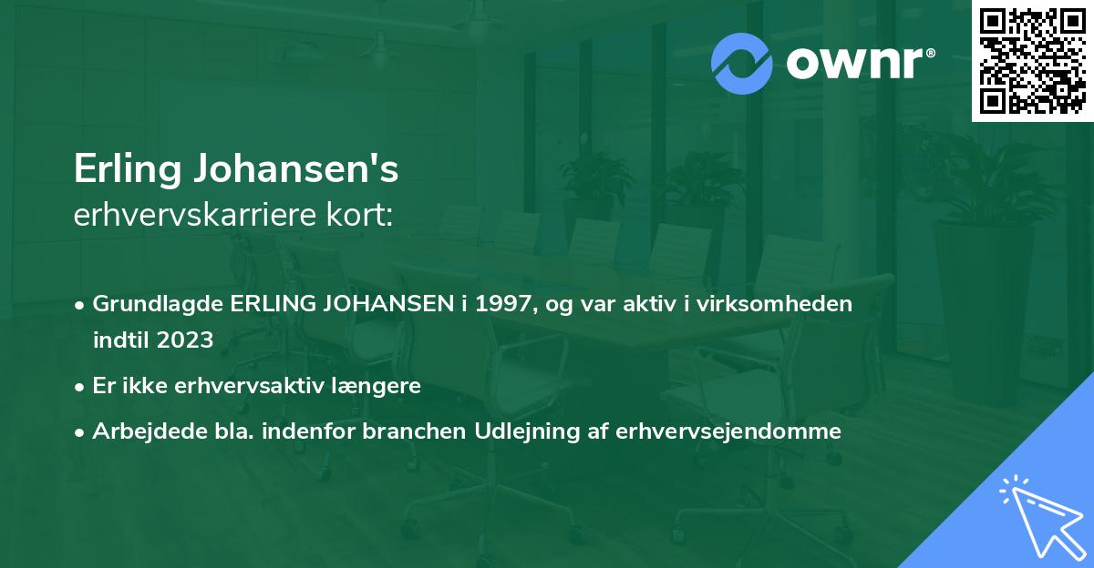 Erling Johansen's erhvervskarriere kort