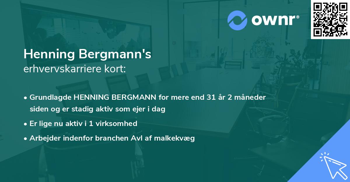 Henning Bergmann's erhvervskarriere kort