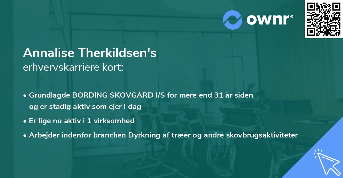 Annalise Therkildsen's erhvervskarriere kort