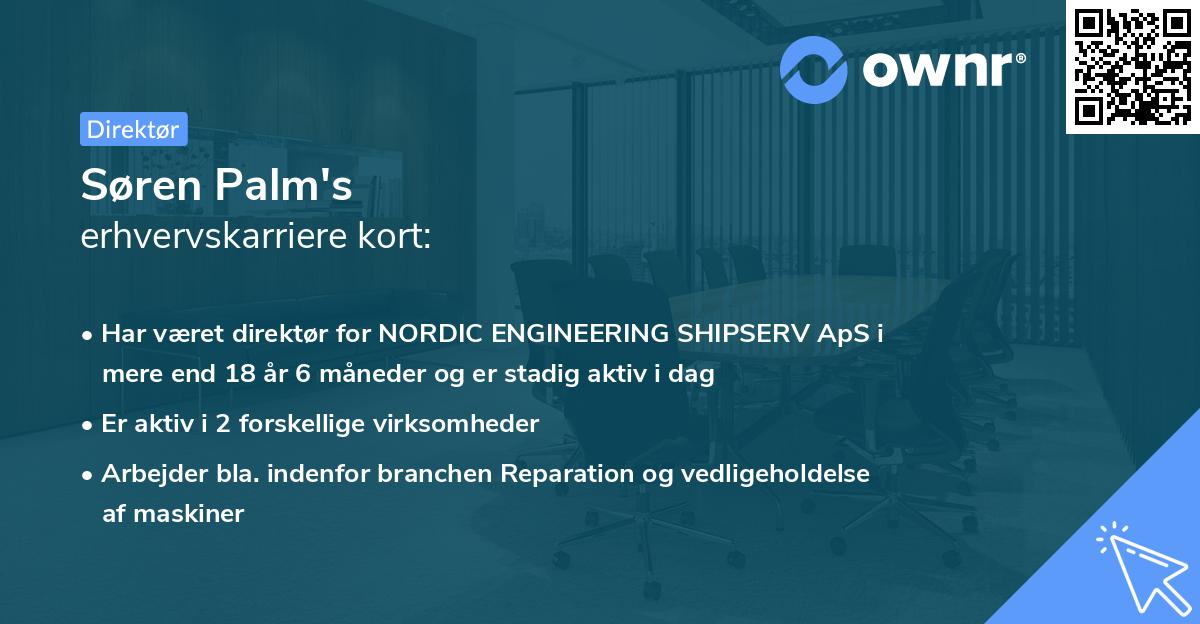 Søren Palm's erhvervskarriere kort