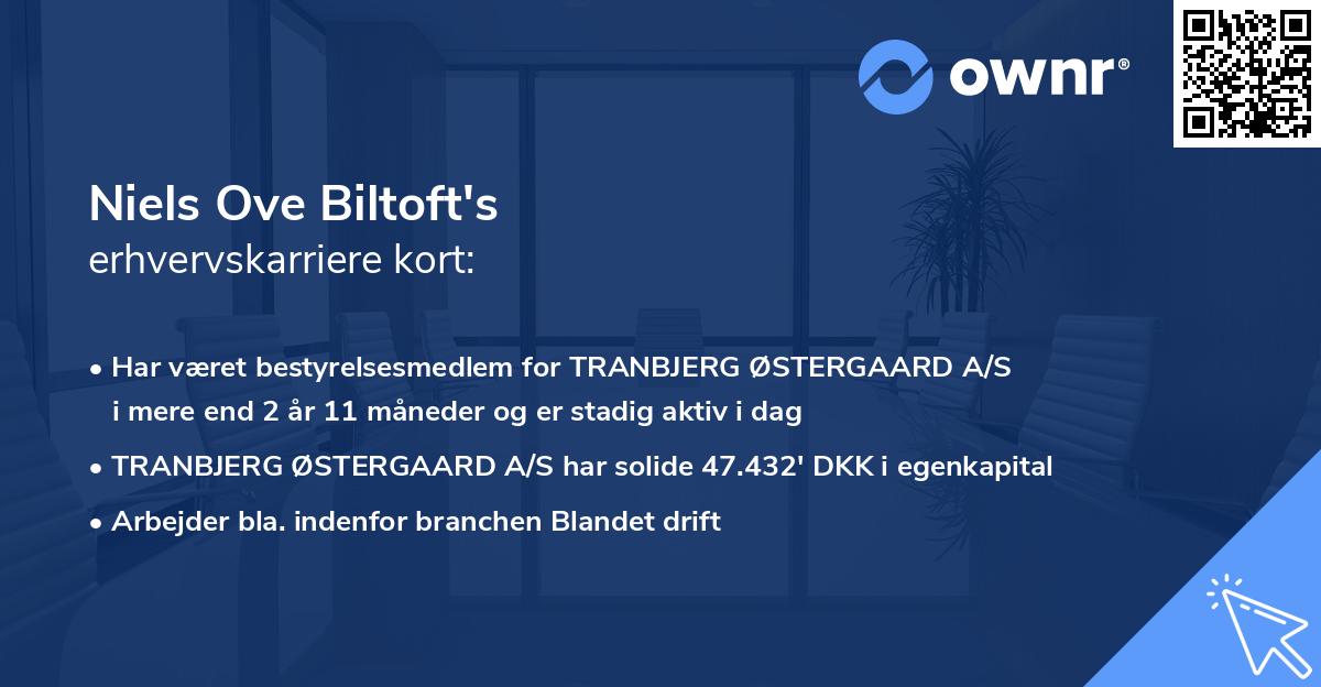 Niels Ove Biltoft's erhvervskarriere kort