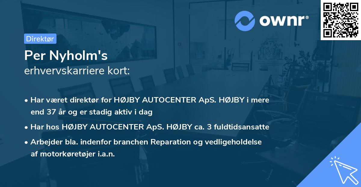 Per Nyholm's erhvervskarriere kort