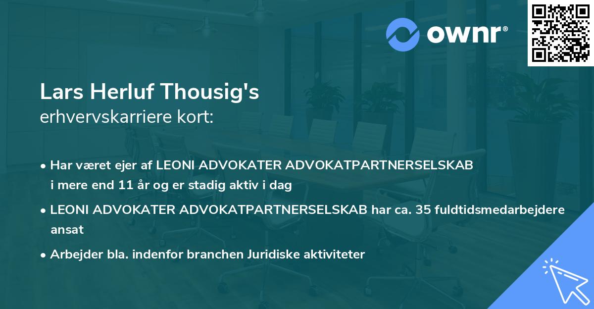 Lars Herluf Thousig's erhvervskarriere kort