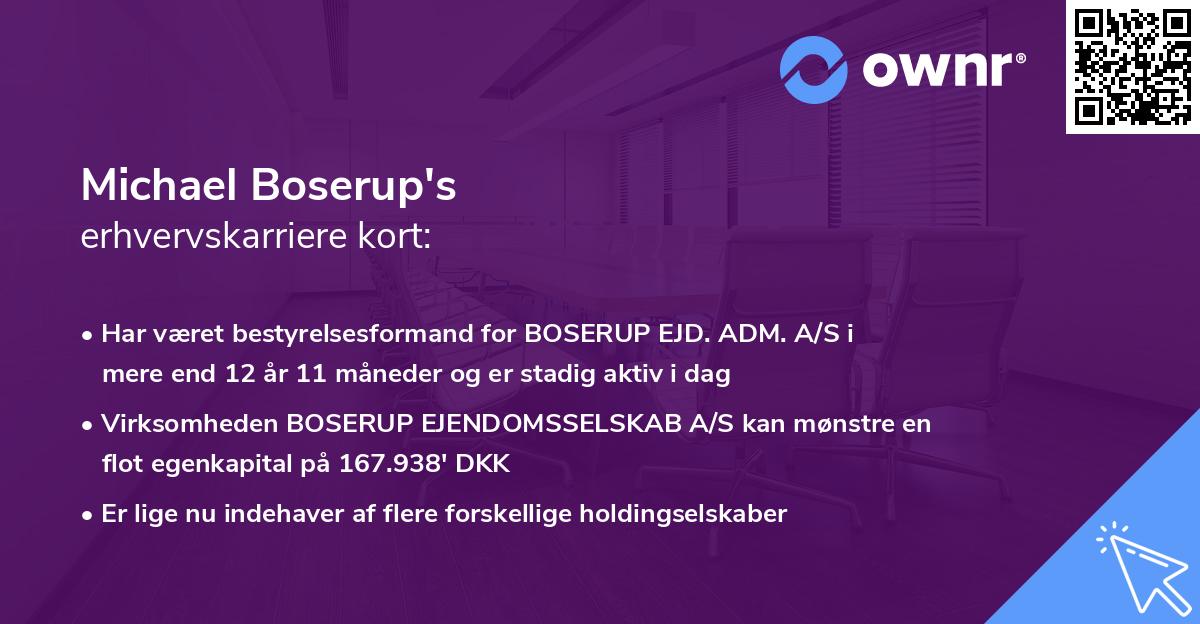 Michael Boserup's erhvervskarriere kort