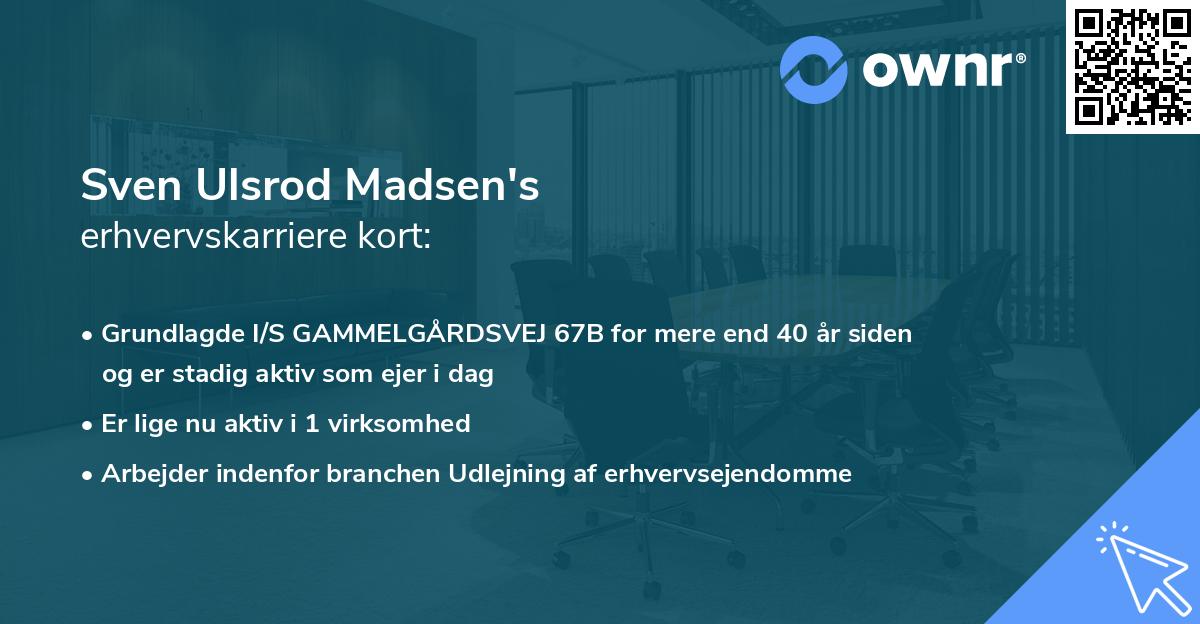 Sven Ulsrod Madsen's erhvervskarriere kort