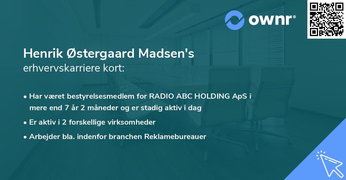 Henrik Østergaard Madsen's erhvervskarriere kort