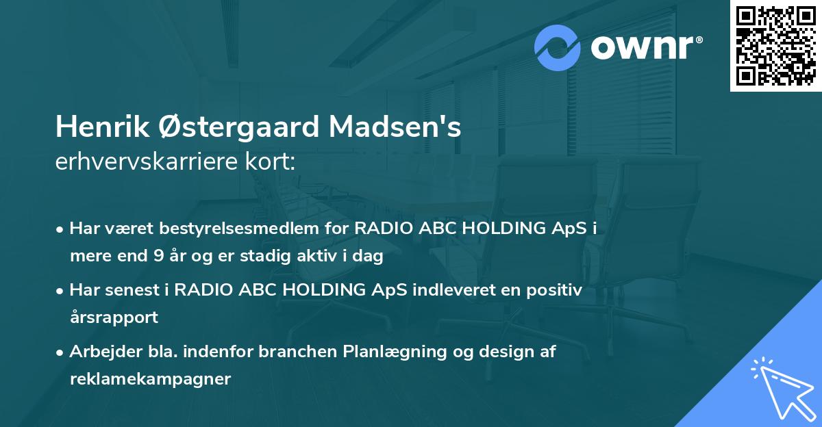 Henrik Østergaard Madsen's erhvervskarriere kort