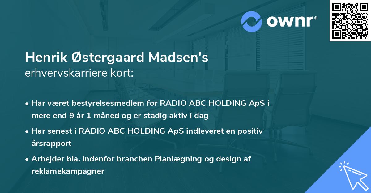 Henrik Østergaard Madsen's erhvervskarriere kort