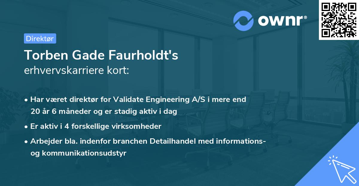 Torben Gade Faurholdt's erhvervskarriere kort