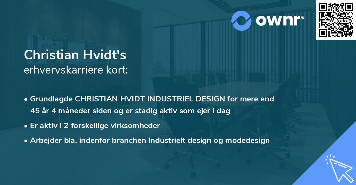 Christian Hvidt's erhvervskarriere kort