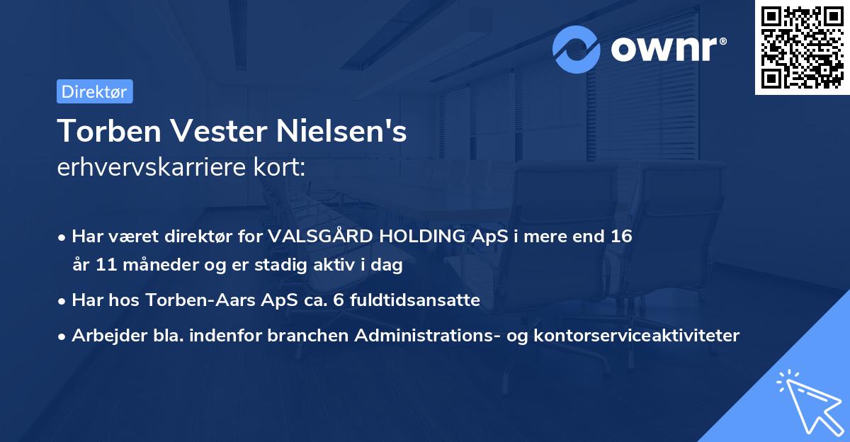 Torben Vester Nielsen's erhvervskarriere kort