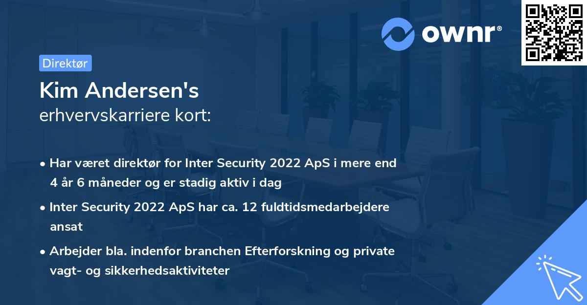 Kim Andersen's erhvervskarriere kort