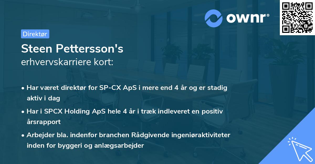 Steen Pettersson's erhvervskarriere kort