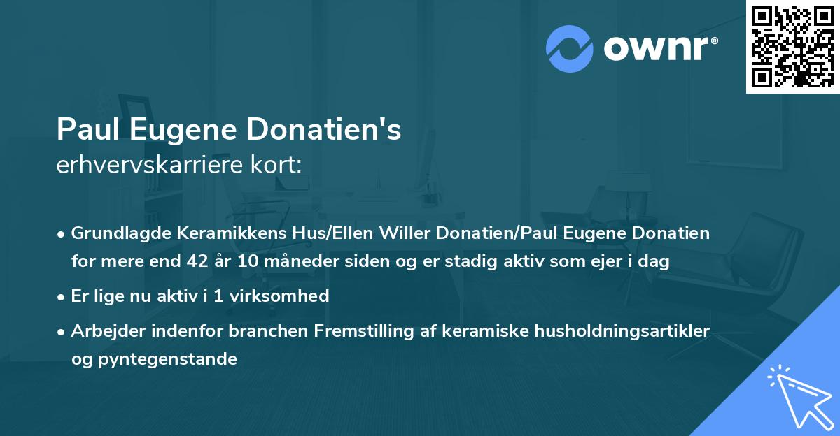 Paul Eugene Donatien's erhvervskarriere kort