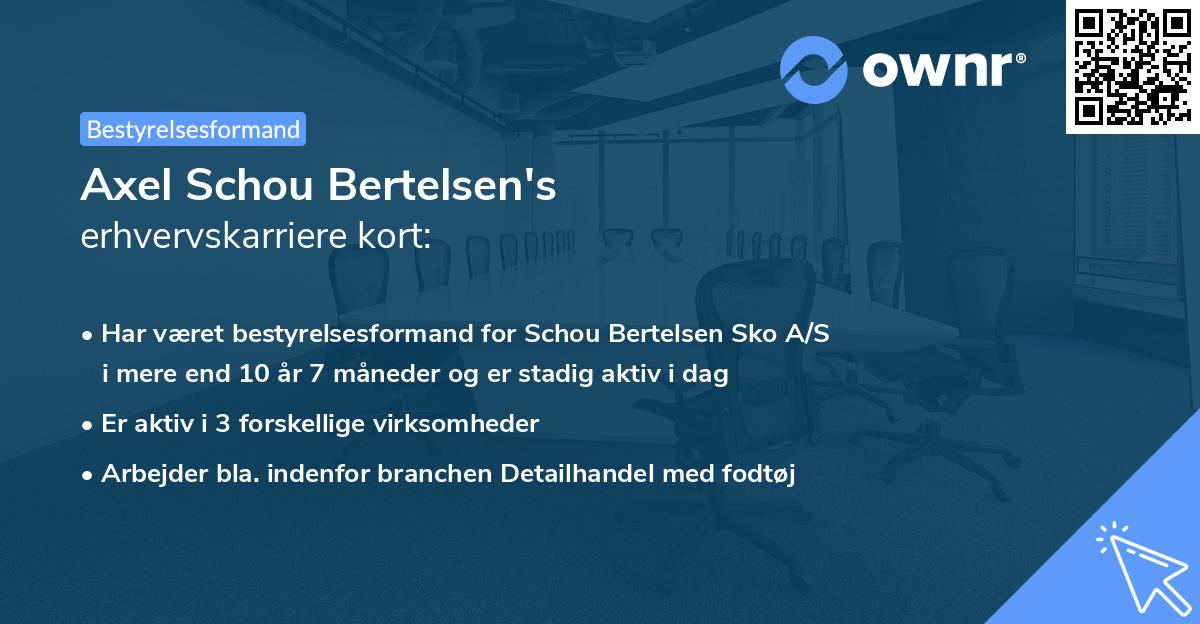 Axel Schou Bertelsen's erhvervskarriere kort