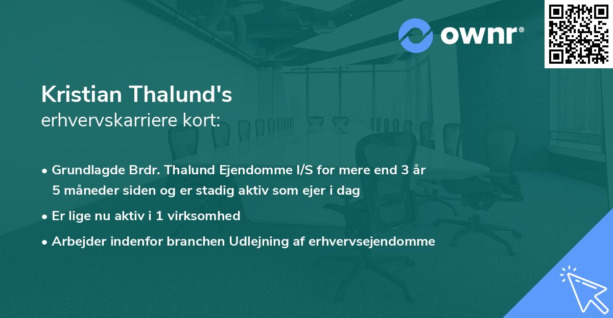 Kristian Thalund's erhvervskarriere kort