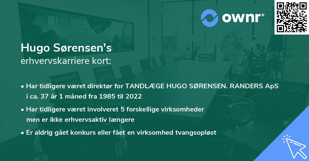 Hugo Sørensen's erhvervskarriere kort