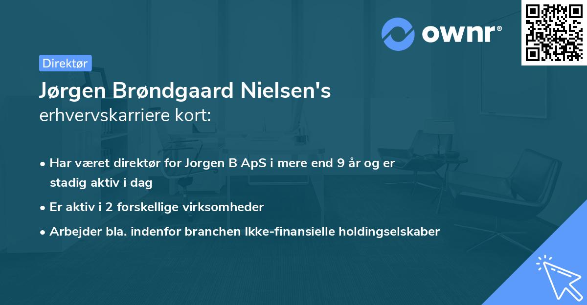 Jørgen Brøndgaard Nielsen's erhvervskarriere kort