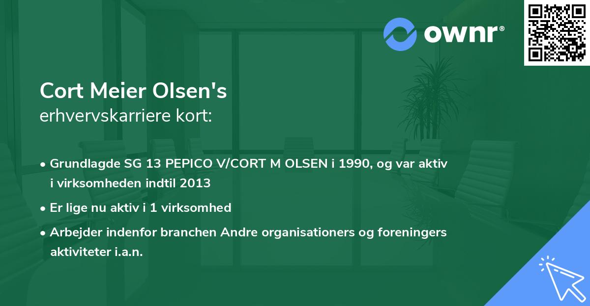 Cort Meier Olsen's erhvervskarriere kort