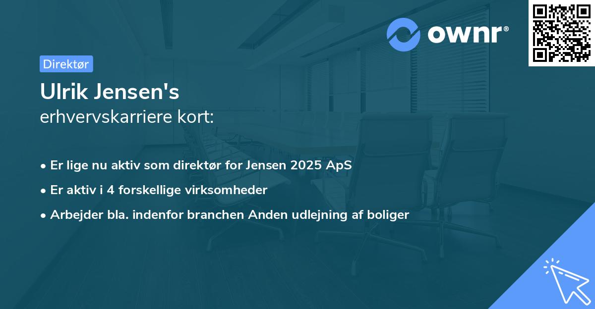 Ulrik Jensen's erhvervskarriere kort