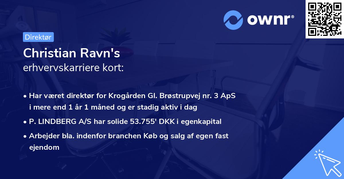 Christian Ravn's erhvervskarriere kort