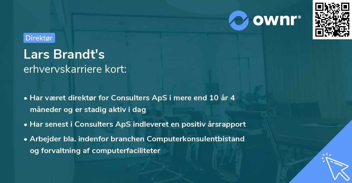 Lars Brandt's erhvervskarriere kort