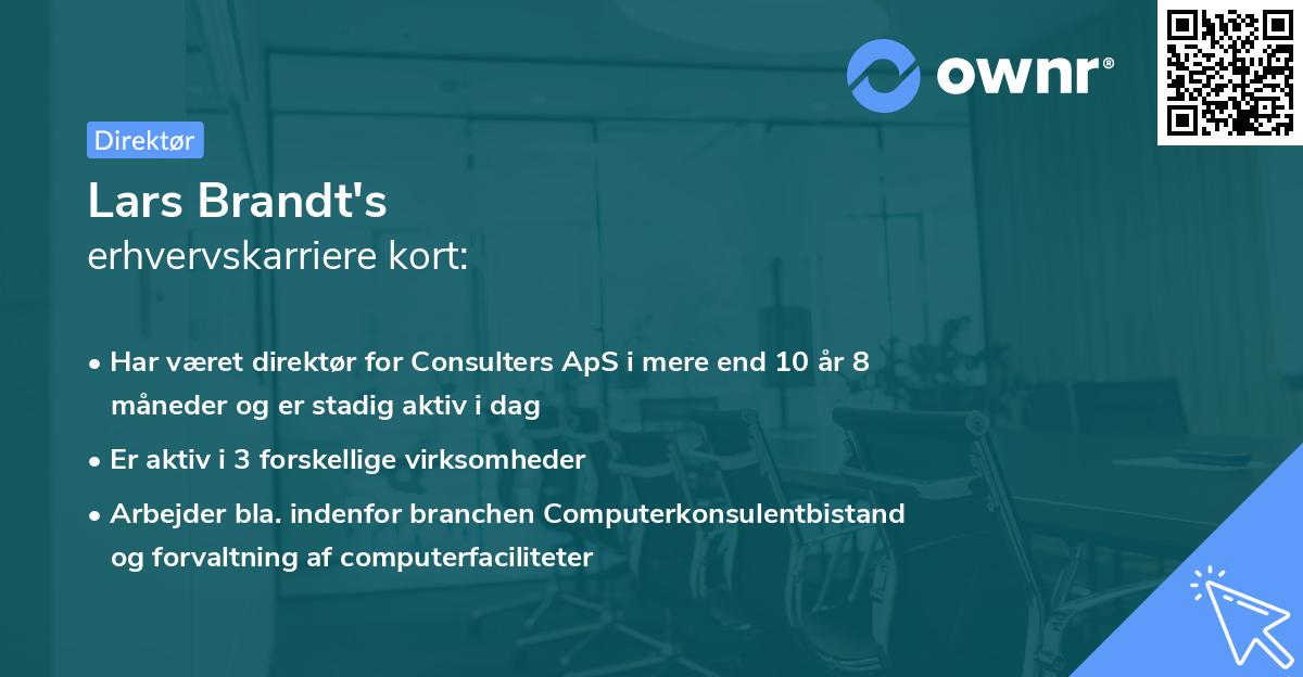 Lars Brandt's erhvervskarriere kort