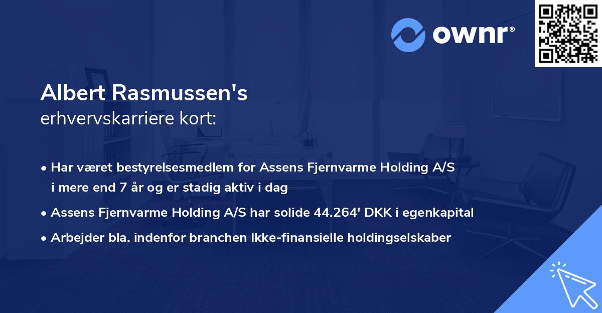 Albert Rasmussen's erhvervskarriere kort