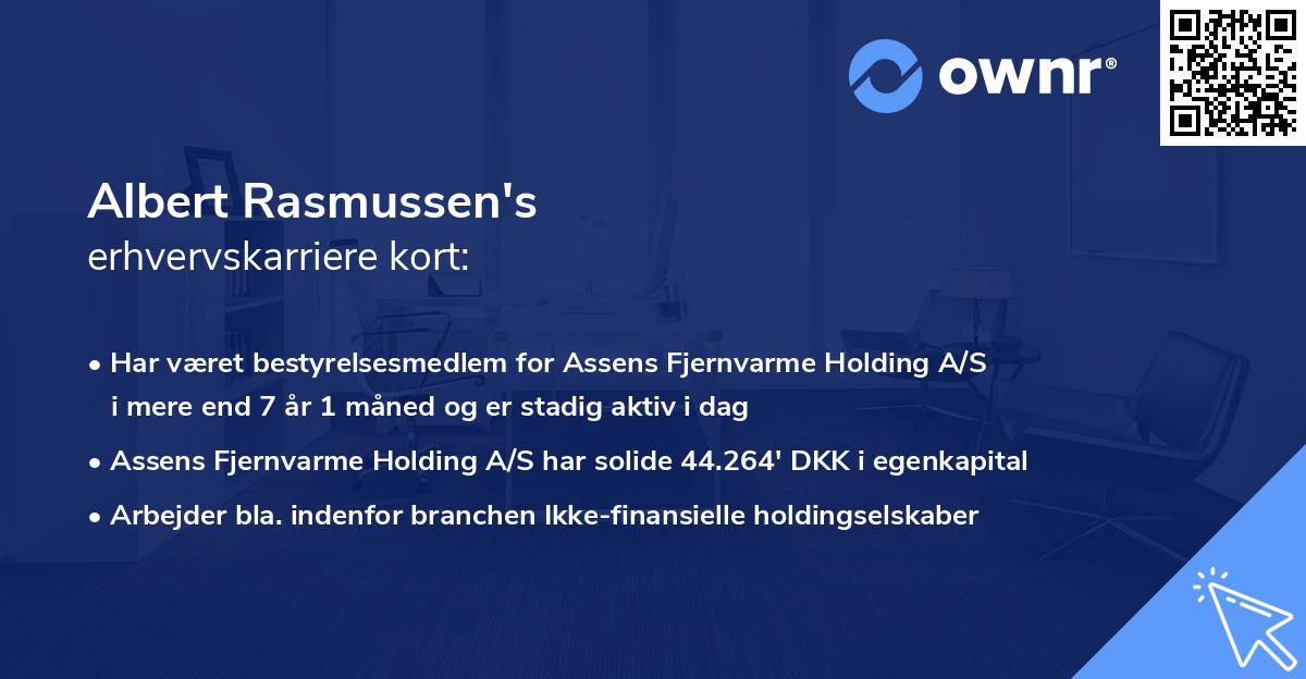 Albert Rasmussen's erhvervskarriere kort