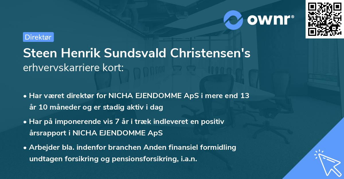Steen Henrik Sundsvald Christensen's erhvervskarriere kort