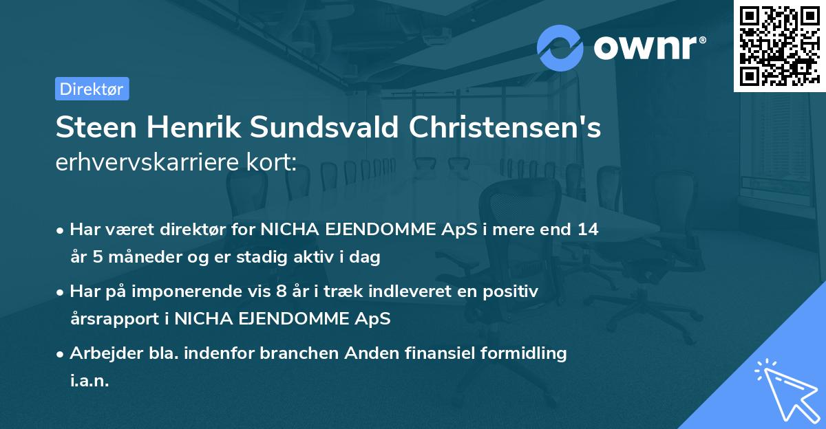 Steen Henrik Sundsvald Christensen's erhvervskarriere kort