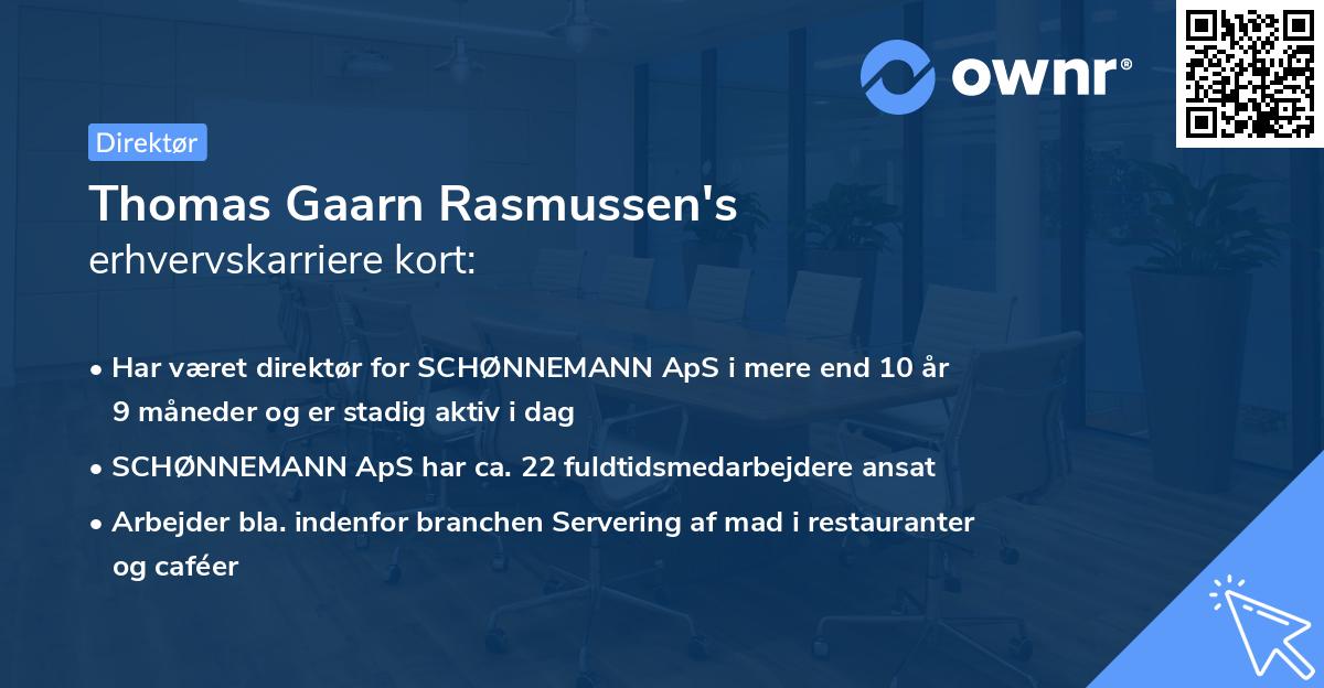 Thomas Gaarn Rasmussen's erhvervskarriere kort