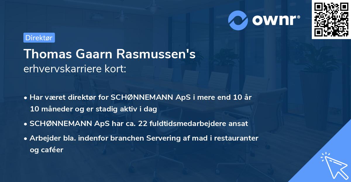 Thomas Gaarn Rasmussen's erhvervskarriere kort