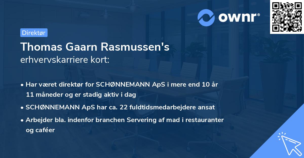 Thomas Gaarn Rasmussen's erhvervskarriere kort