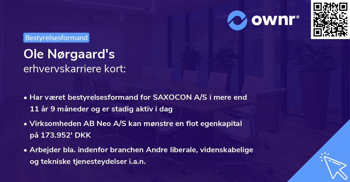 Ole Nørgaard's erhvervskarriere kort