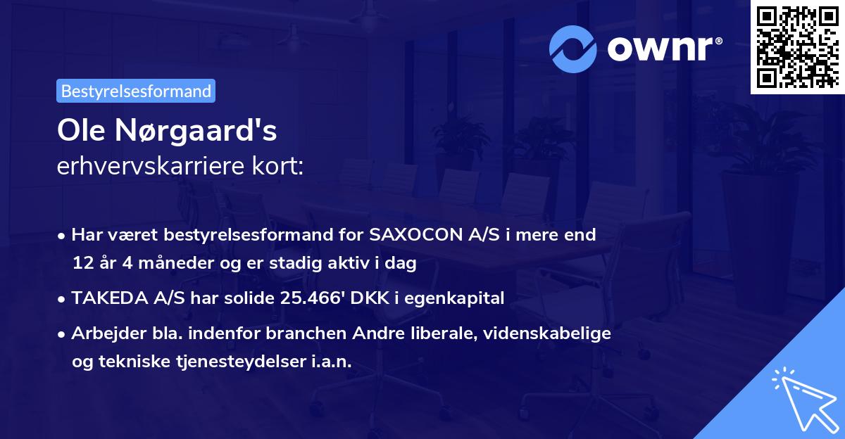 Ole Nørgaard's erhvervskarriere kort