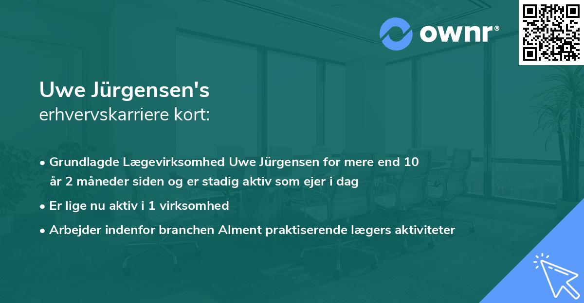 Uwe Jürgensen's erhvervskarriere kort