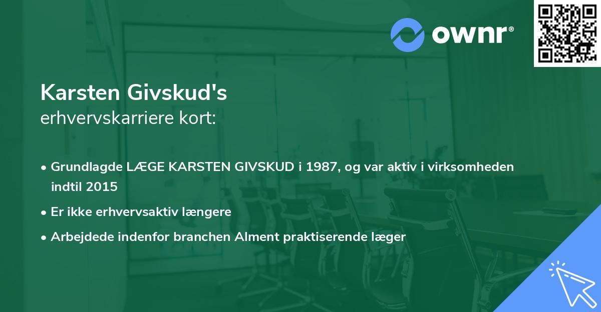 Karsten Givskud's erhvervskarriere kort