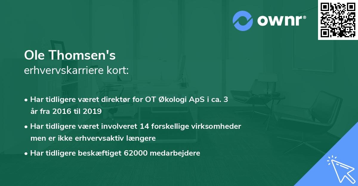 Ole Thomsen's erhvervskarriere kort