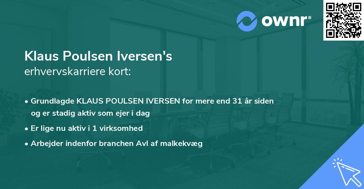Klaus Poulsen Iversen's erhvervskarriere kort