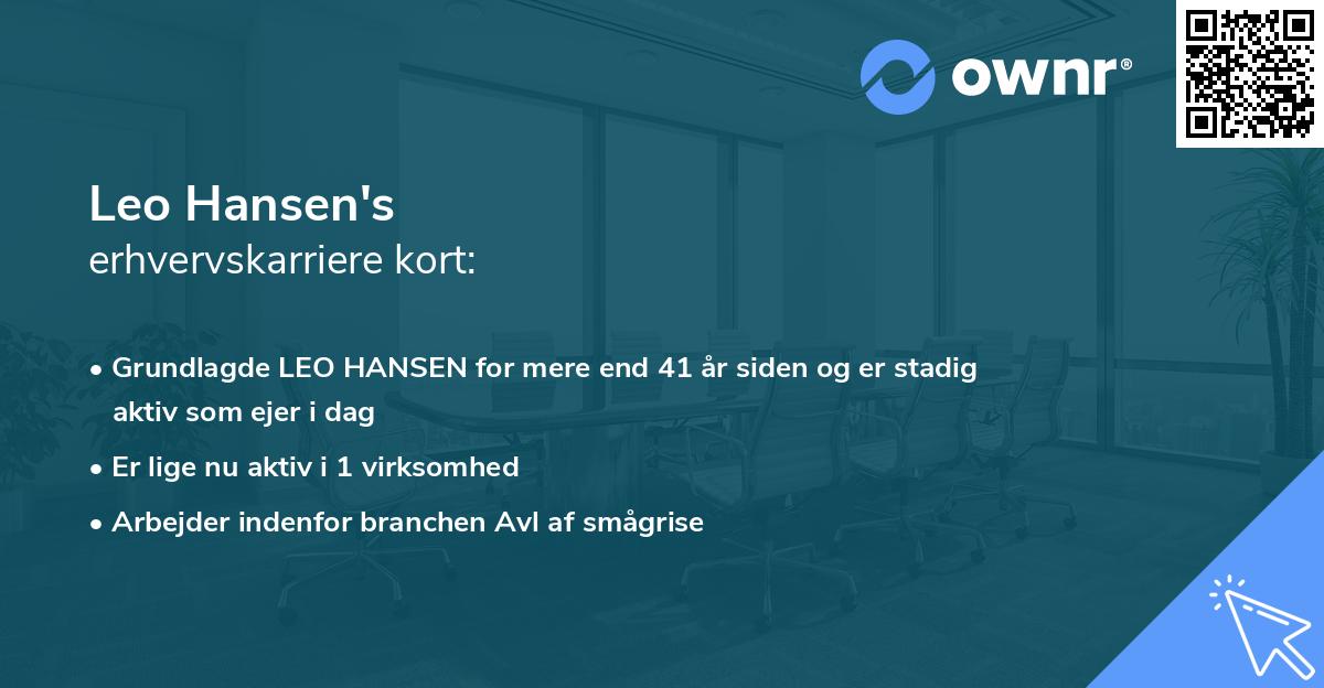 Leo Hansen's erhvervskarriere kort