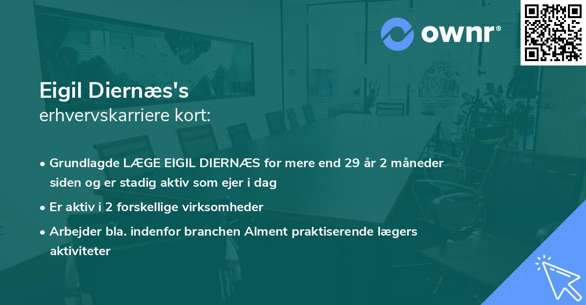 Eigil Diernæs's erhvervskarriere kort