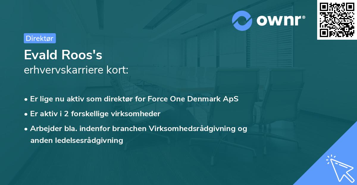 Evald Roos's erhvervskarriere kort