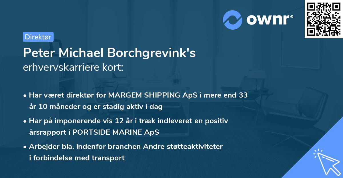 Peter Michael Borchgrevink's erhvervskarriere kort