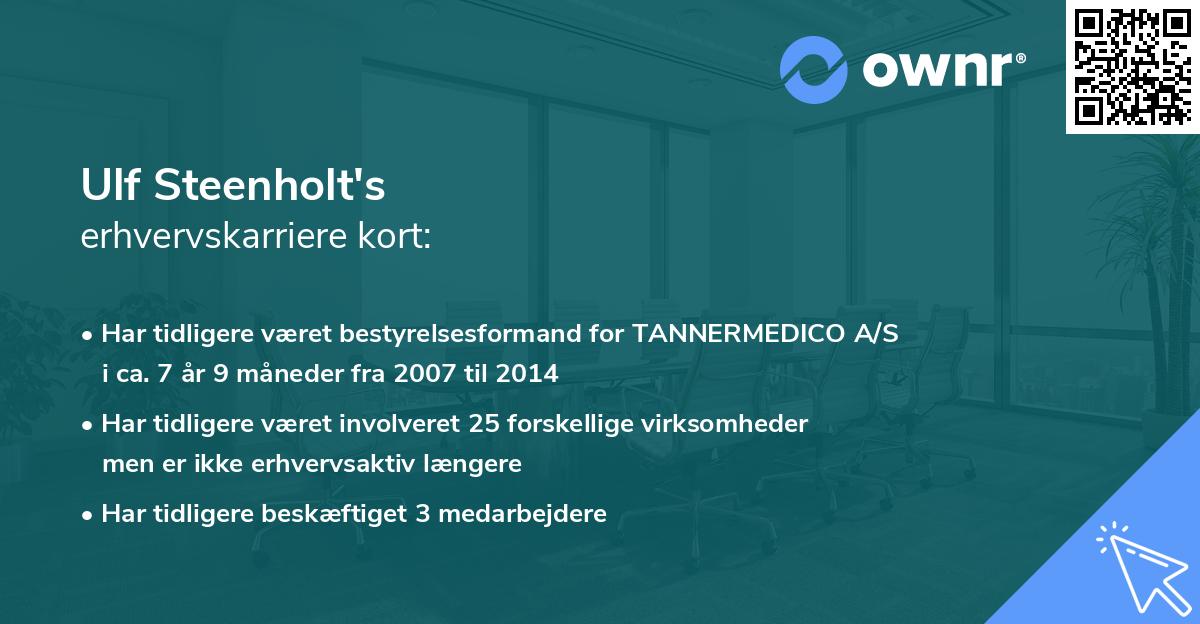 Ulf Steenholt's erhvervskarriere kort